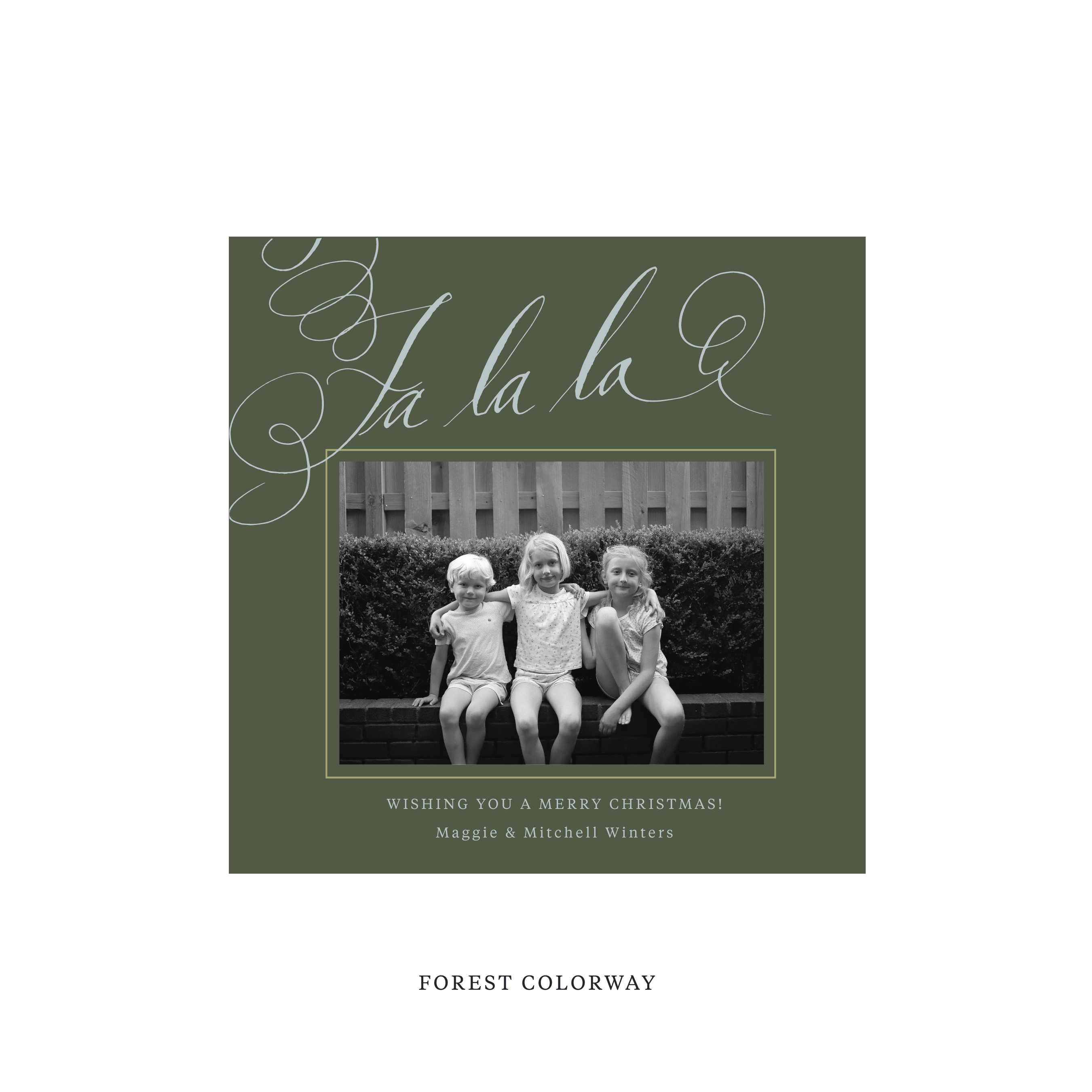 Farnley Classic Flat Print Holiday Card, Square