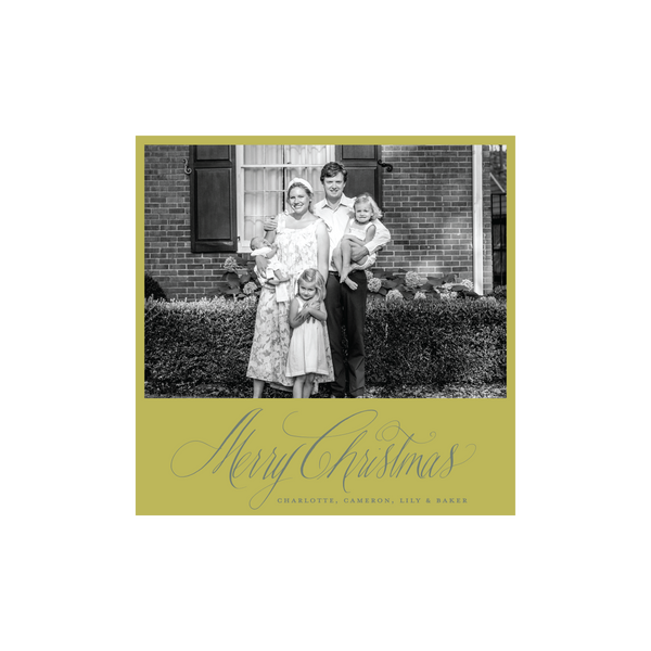 Woodley Classic Printed Small Square Holiday Card