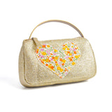 Girls Glitter Heart Purse, Gold