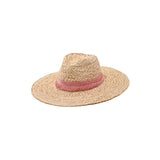 Pink Banded Straw Sun Hat