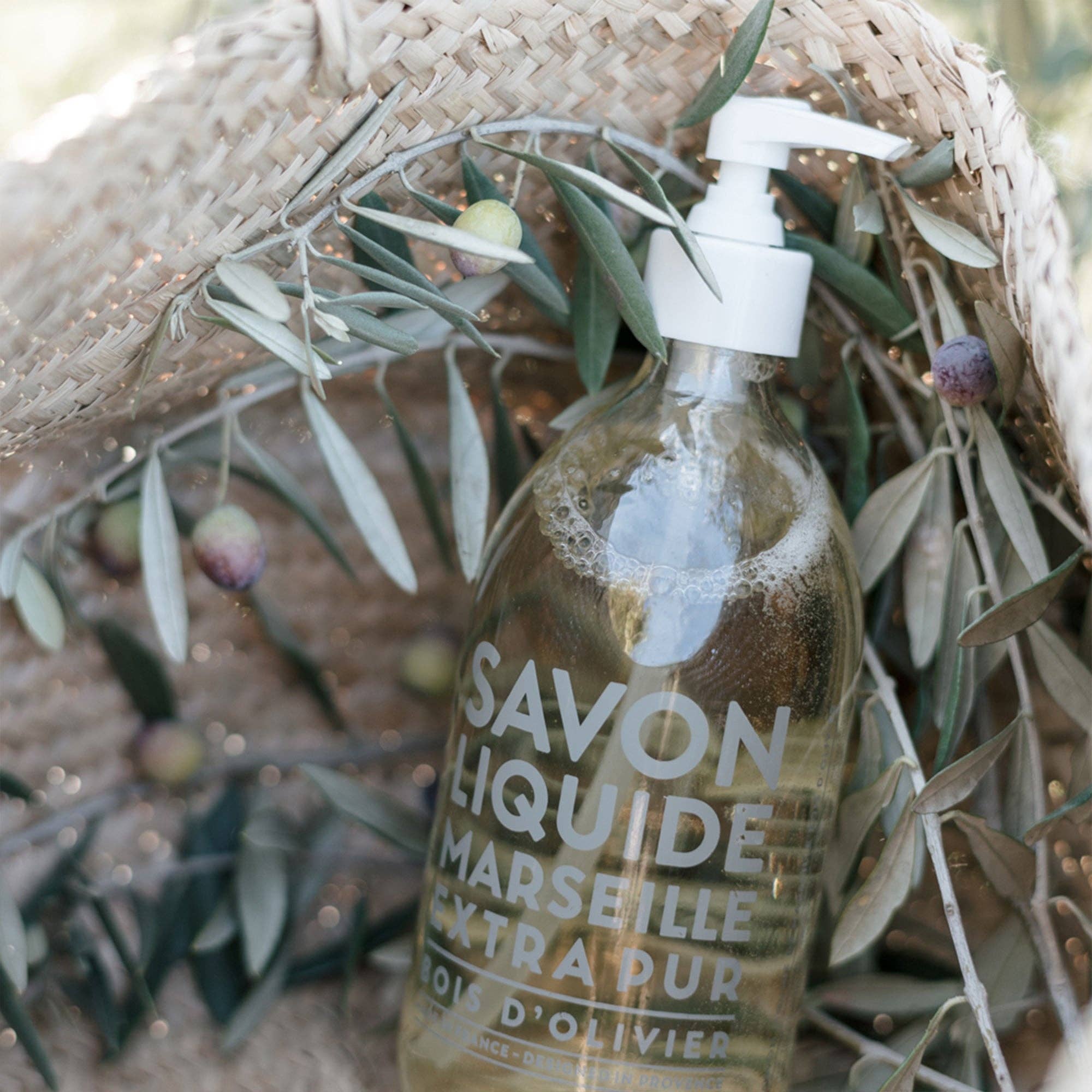 Liquid Marseille Soap Olive Wood 10 oz plastic