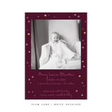 Angela Birth Announcement Classic Printed Holiday Card