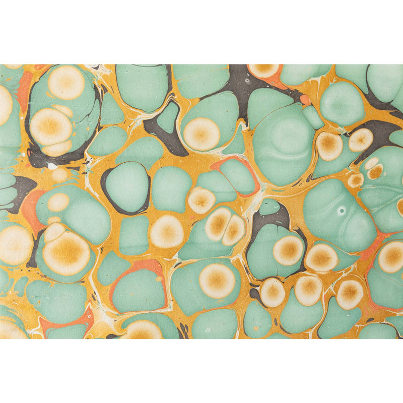 Seafoam & Gold Stone Marbled Paper Placemats