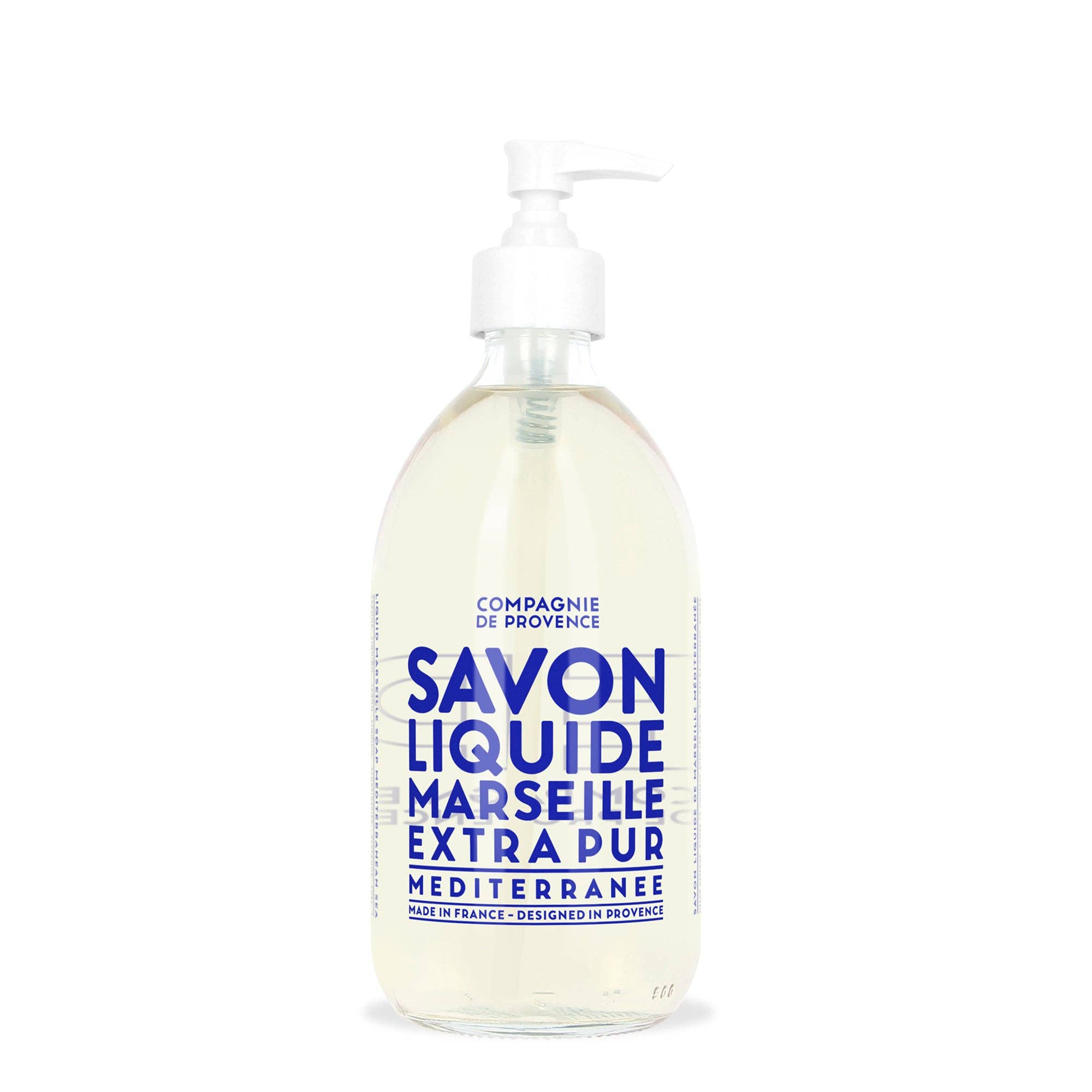 Liquid Marseille Soap Mediterranean Sea 16.7 fl oz Glass
