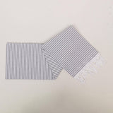 Striped Colorful Turkish Cotton Peshtemal Towel: Dark Navy Blue / Beach Towel