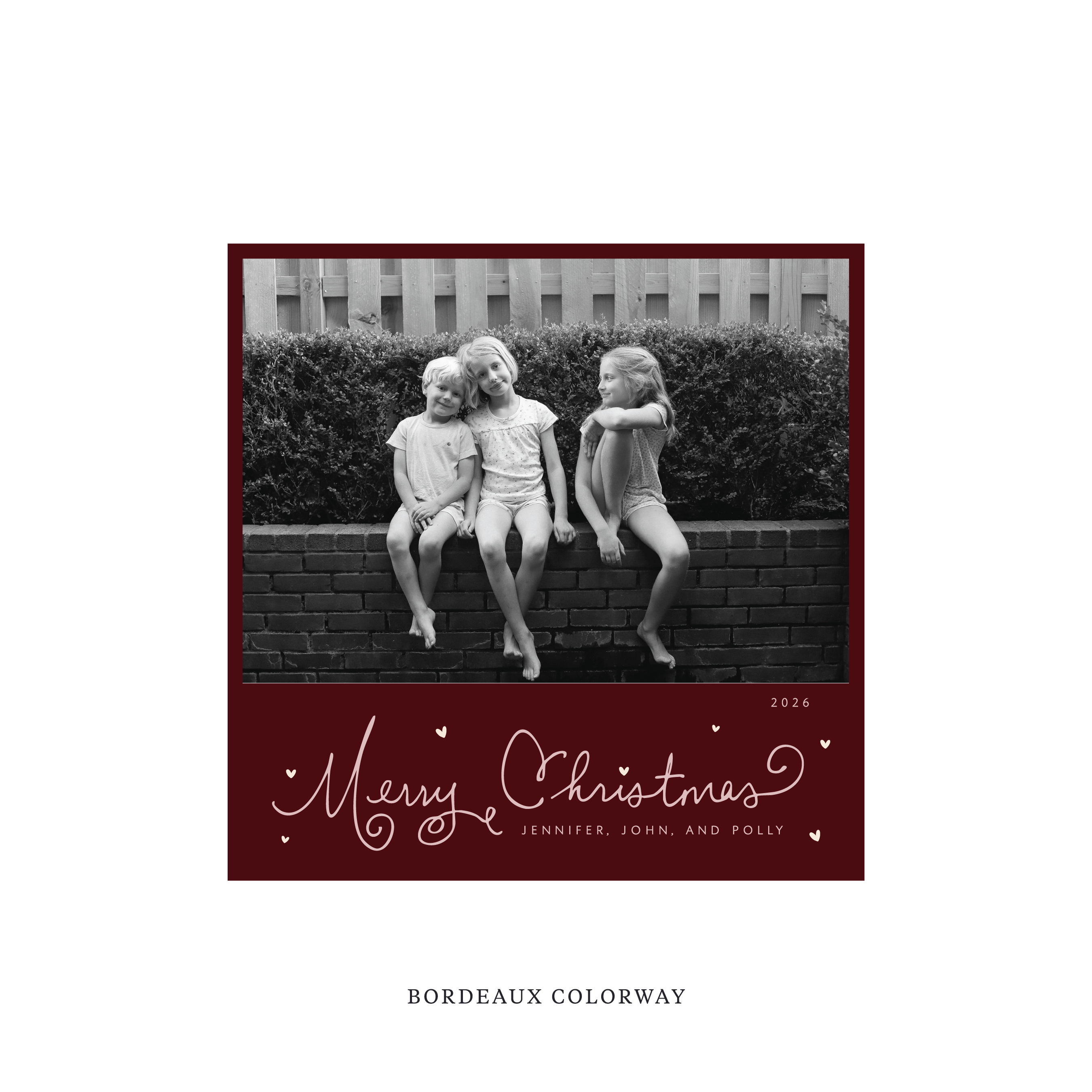 Sinclair Classic Flat Print Holiday Card, Square