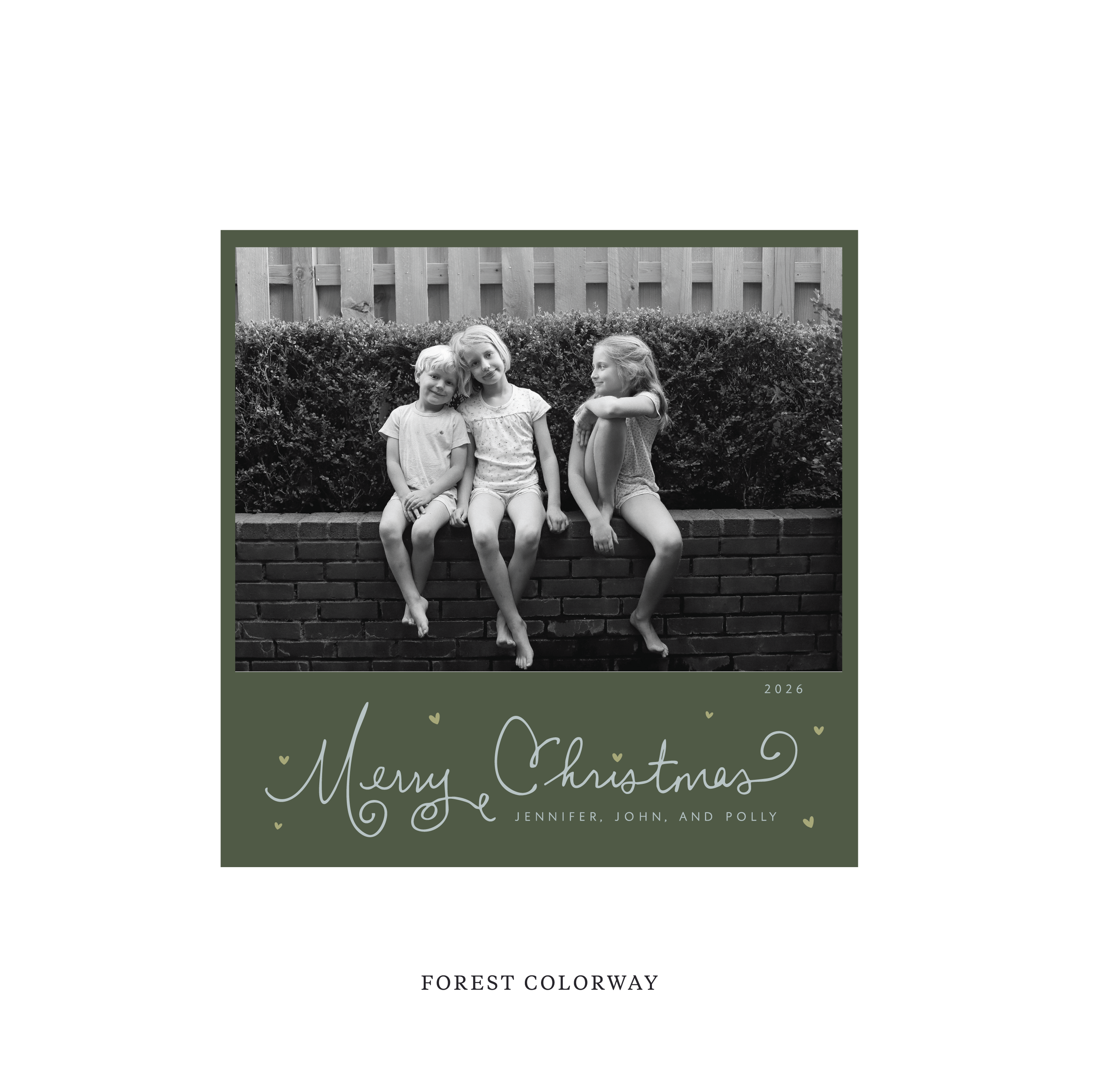 Sinclair Classic Flat Print Holiday Card, Square