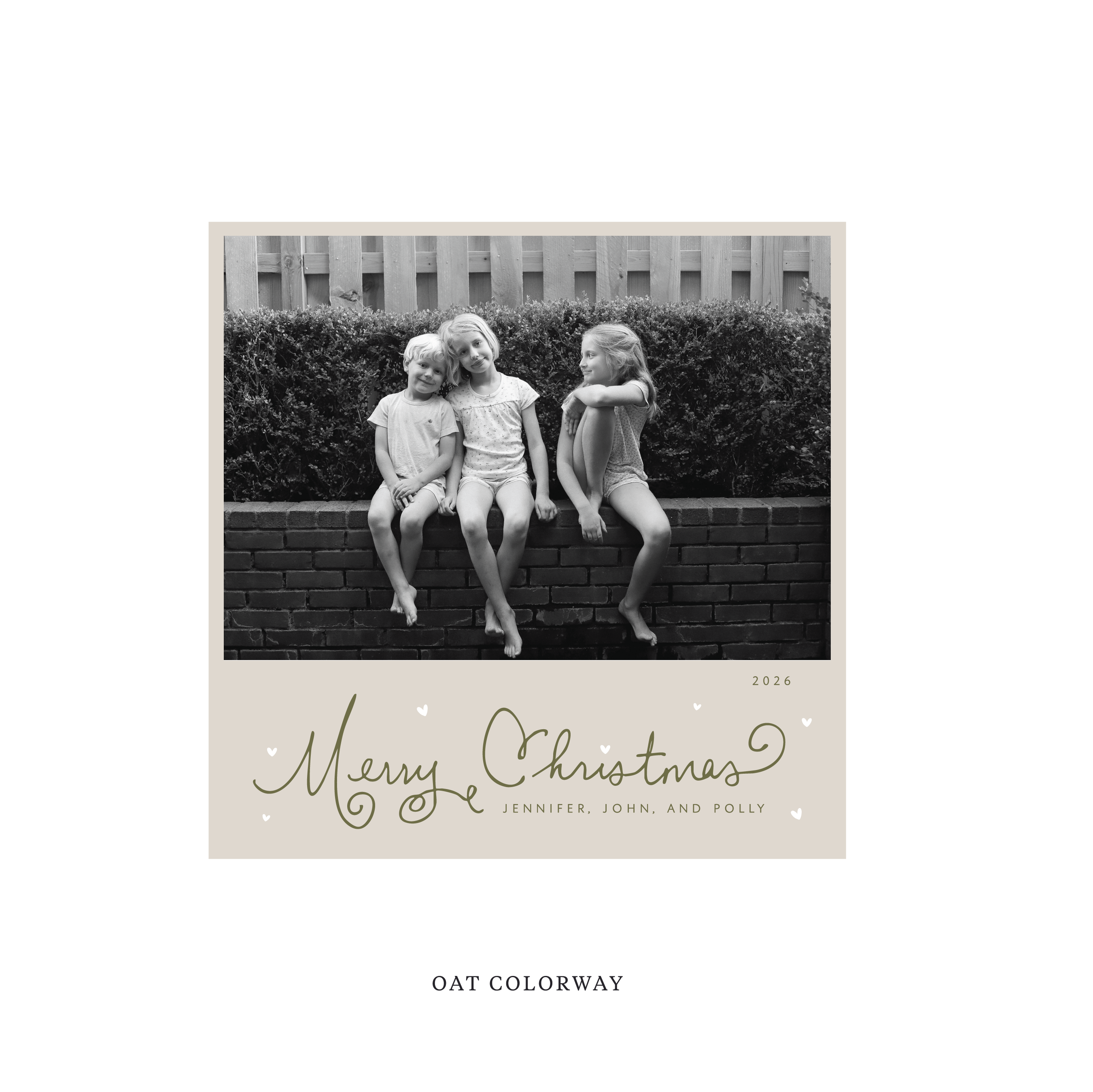 Sinclair Classic Flat Print Holiday Card, Square