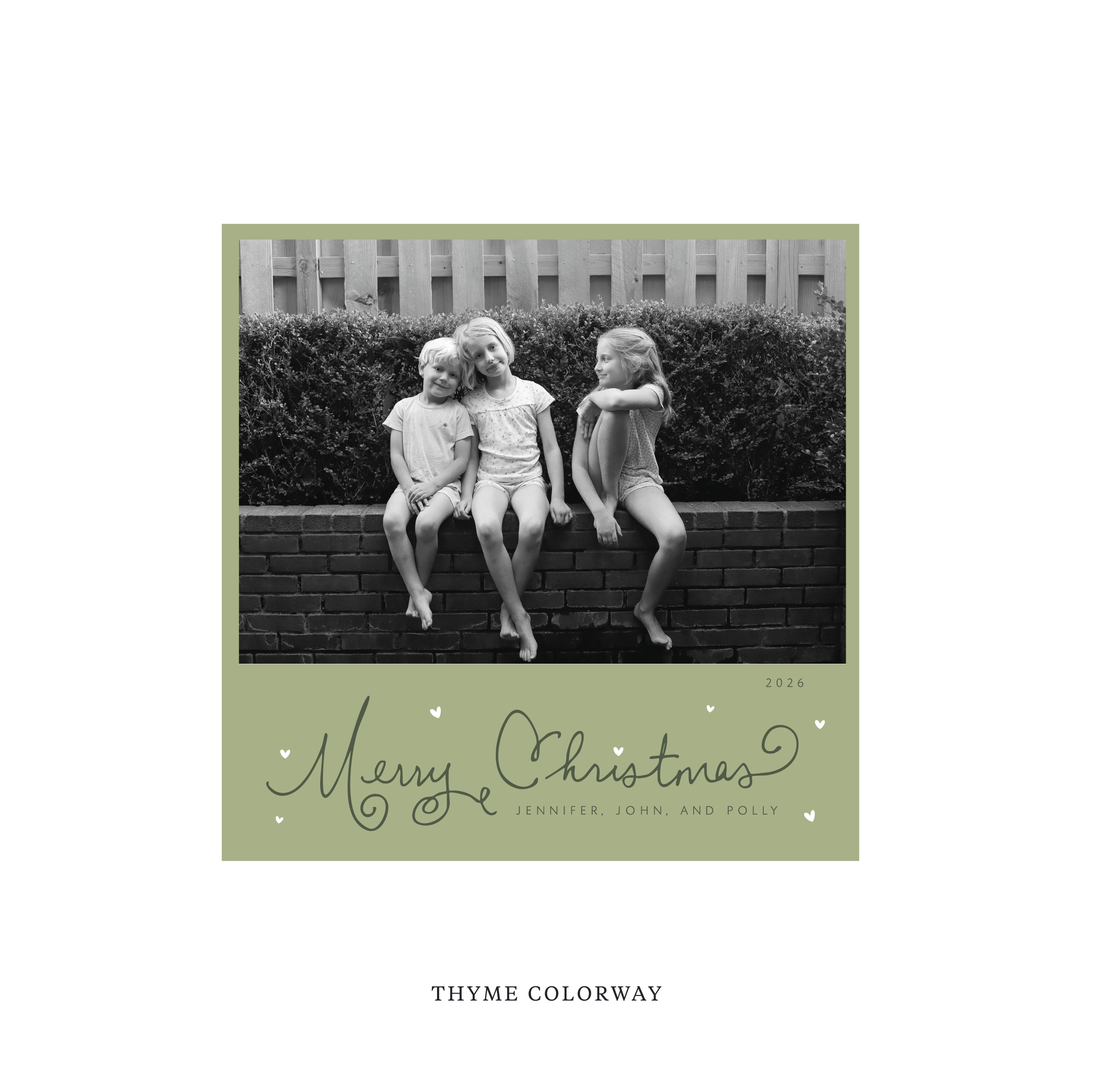 Sinclair Classic Flat Print Holiday Card, Square