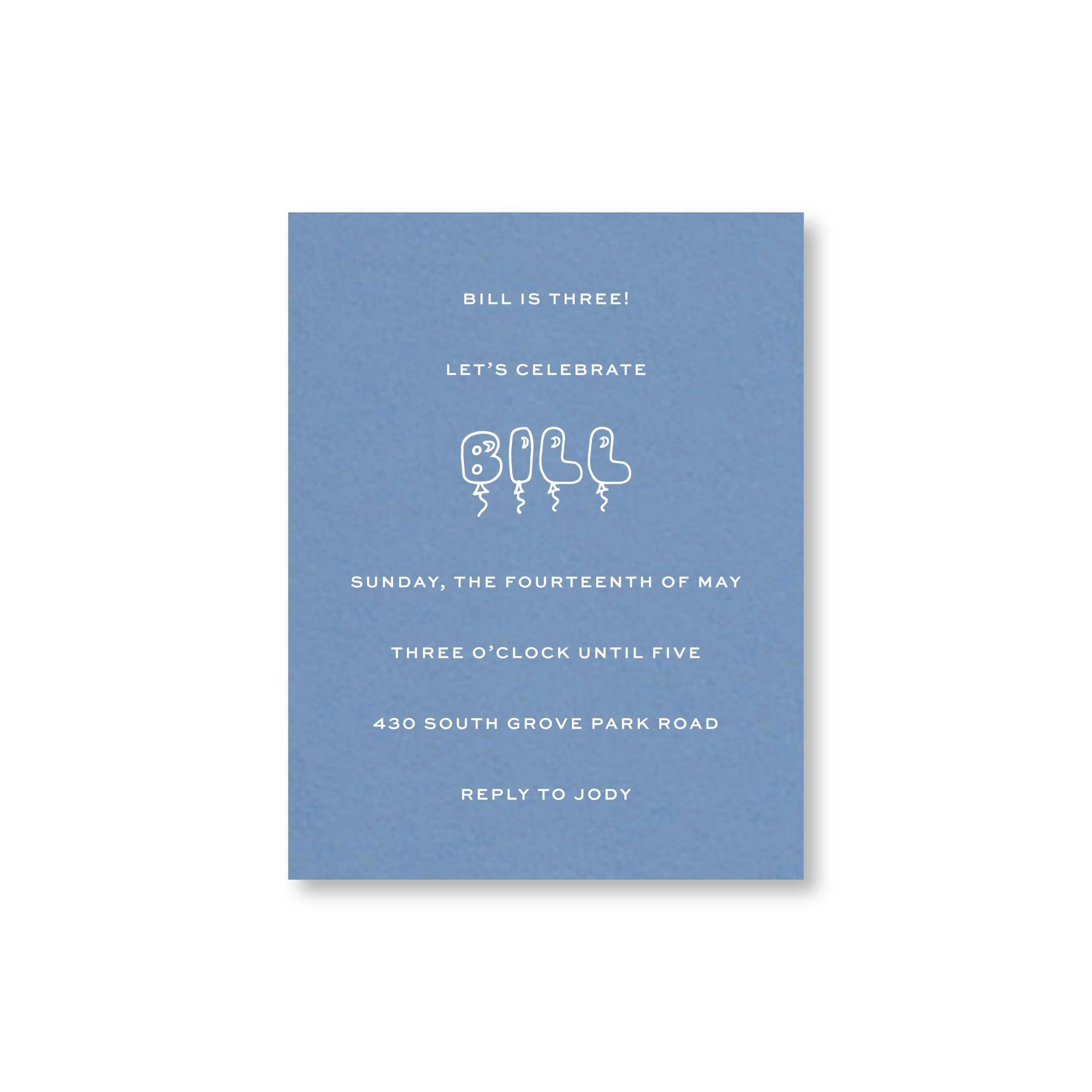 Bill Birthday Invitation
