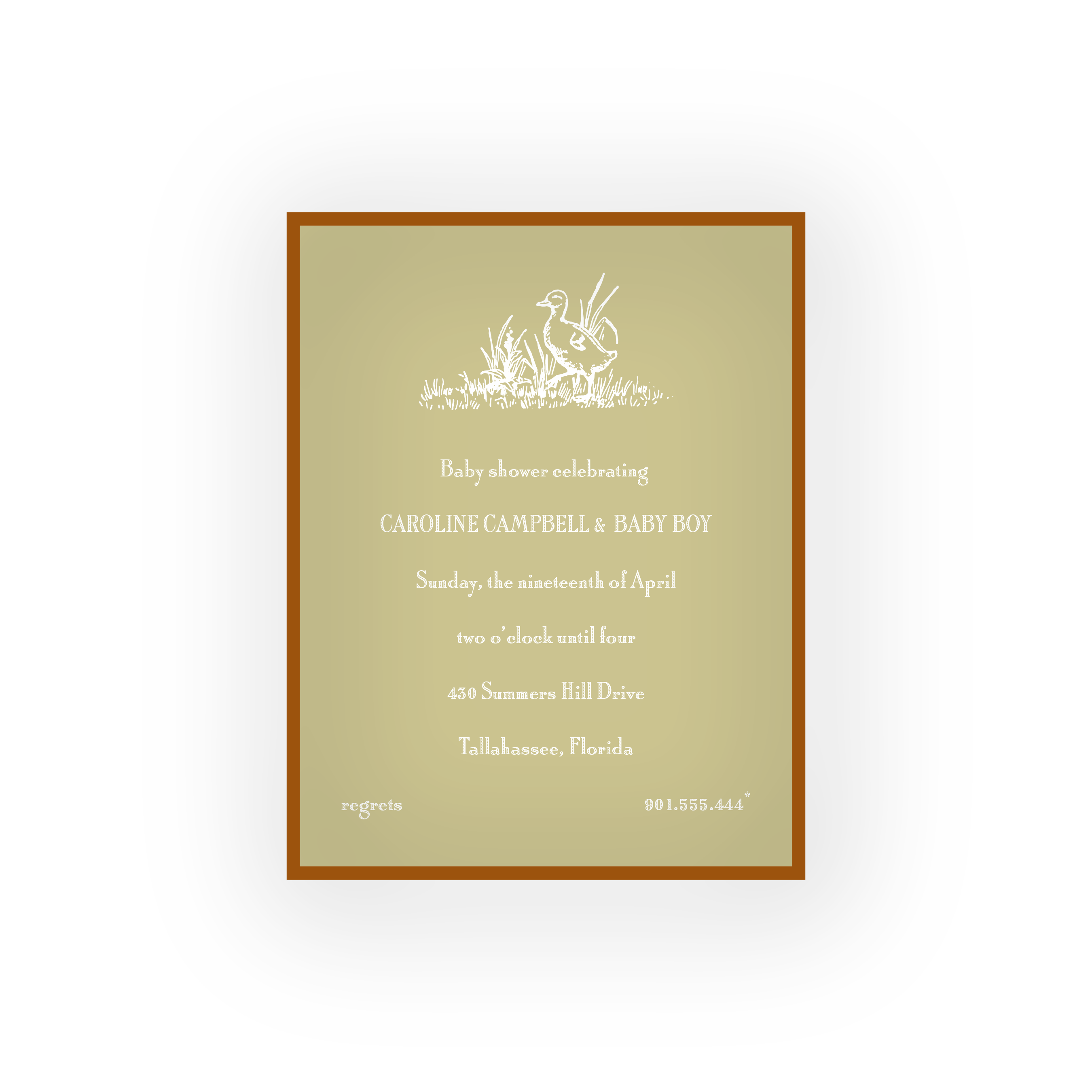 Heath Luxe Baby Shower Invitation