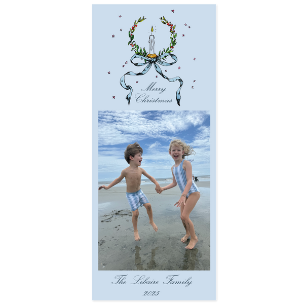 Brier Blue Classic Printed Holiday Card