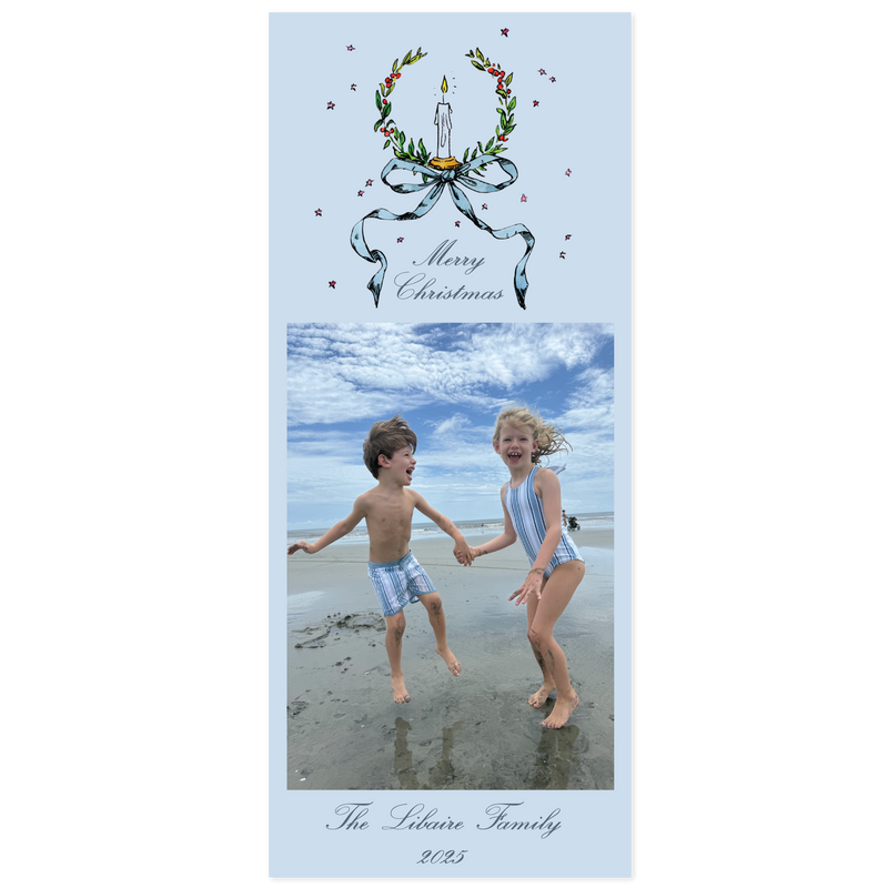 Brier Blue Classic Printed Holiday Card