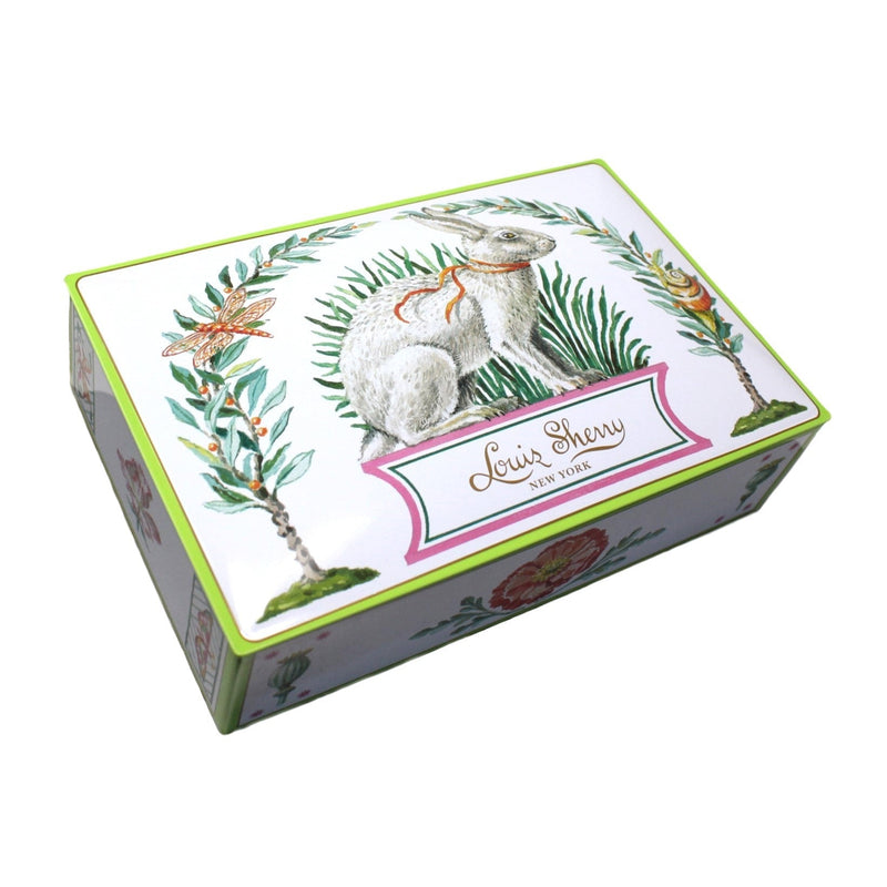 12-Piece Louis Sherry Chocolates Tin, Harrison Howard Bunny Rabbit