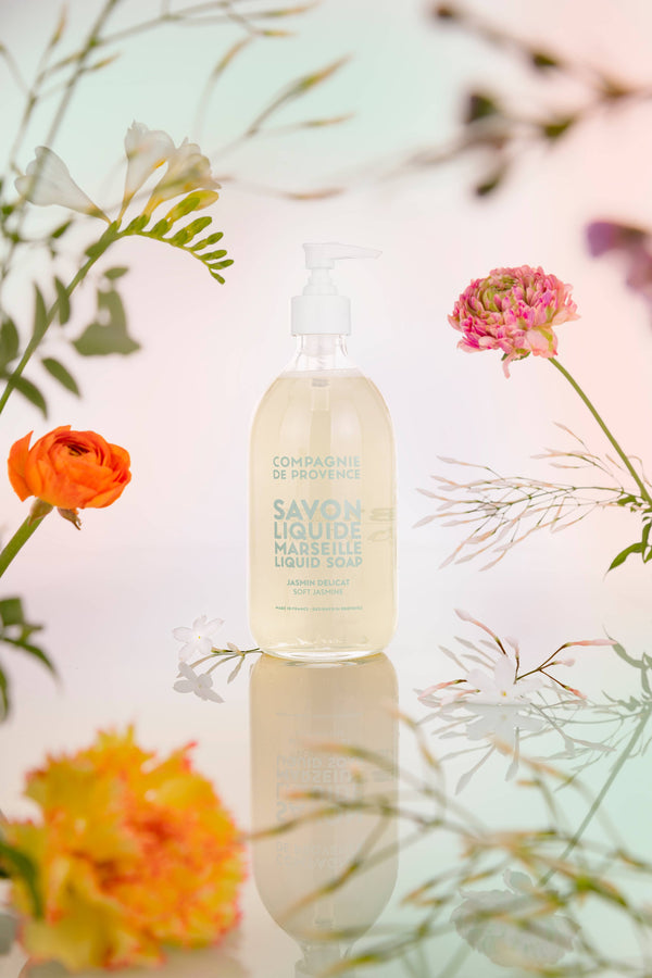 Liquid Marseille Soap Soft Jasmine 16.7 fl oz Glass