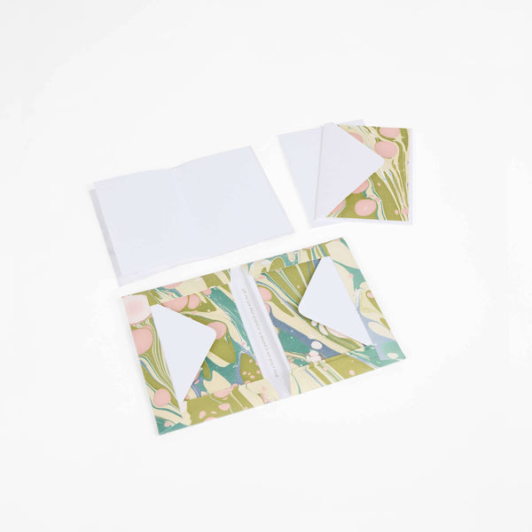 Marbled Greeting Card Set - Moss Bubble