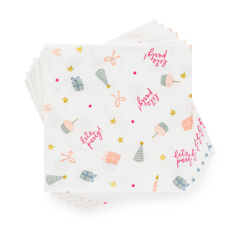 Birthday Party Pattern Cocktail Napkins