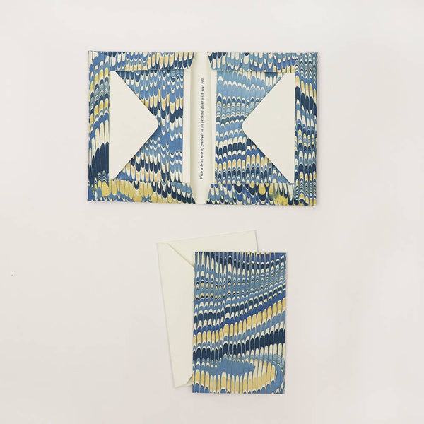 Marbled Greeting Card Set - Indigo