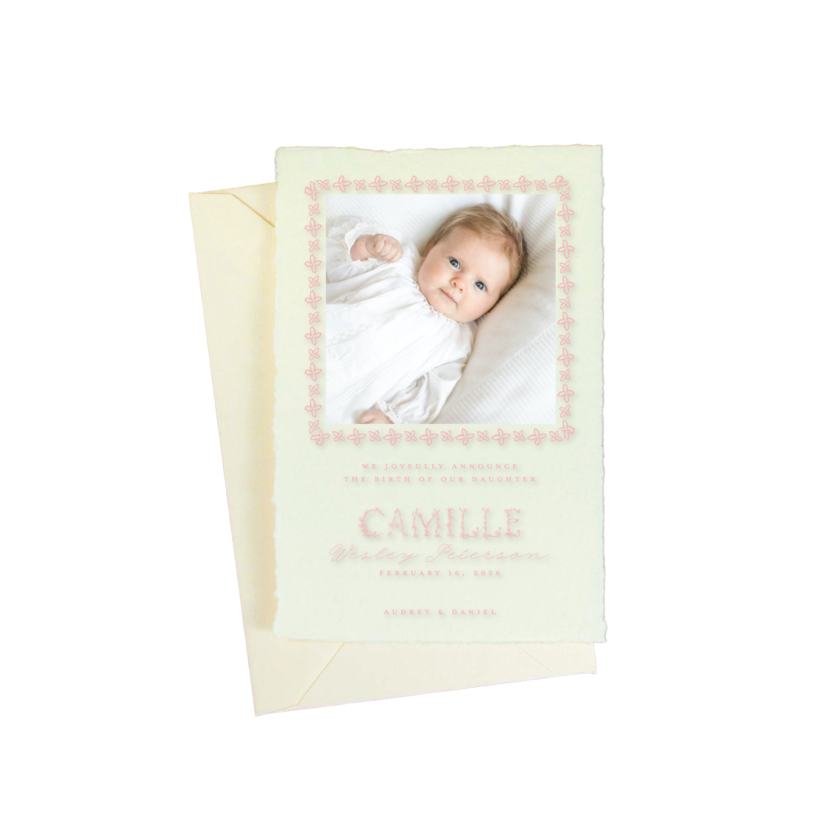 Camille Petite Engraved Birth Announcement