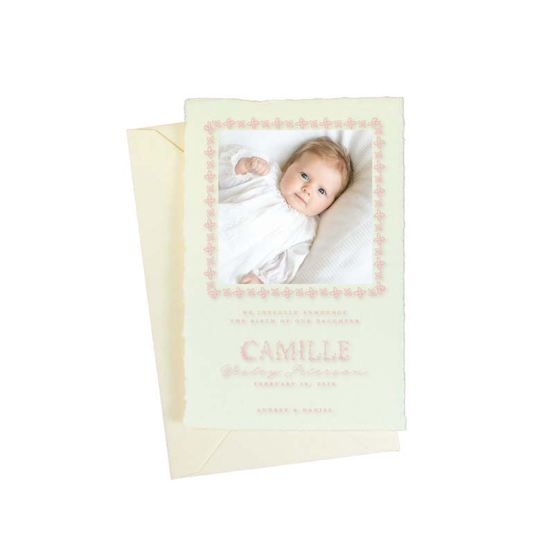 Camille Petite Engraved Birth Announcement