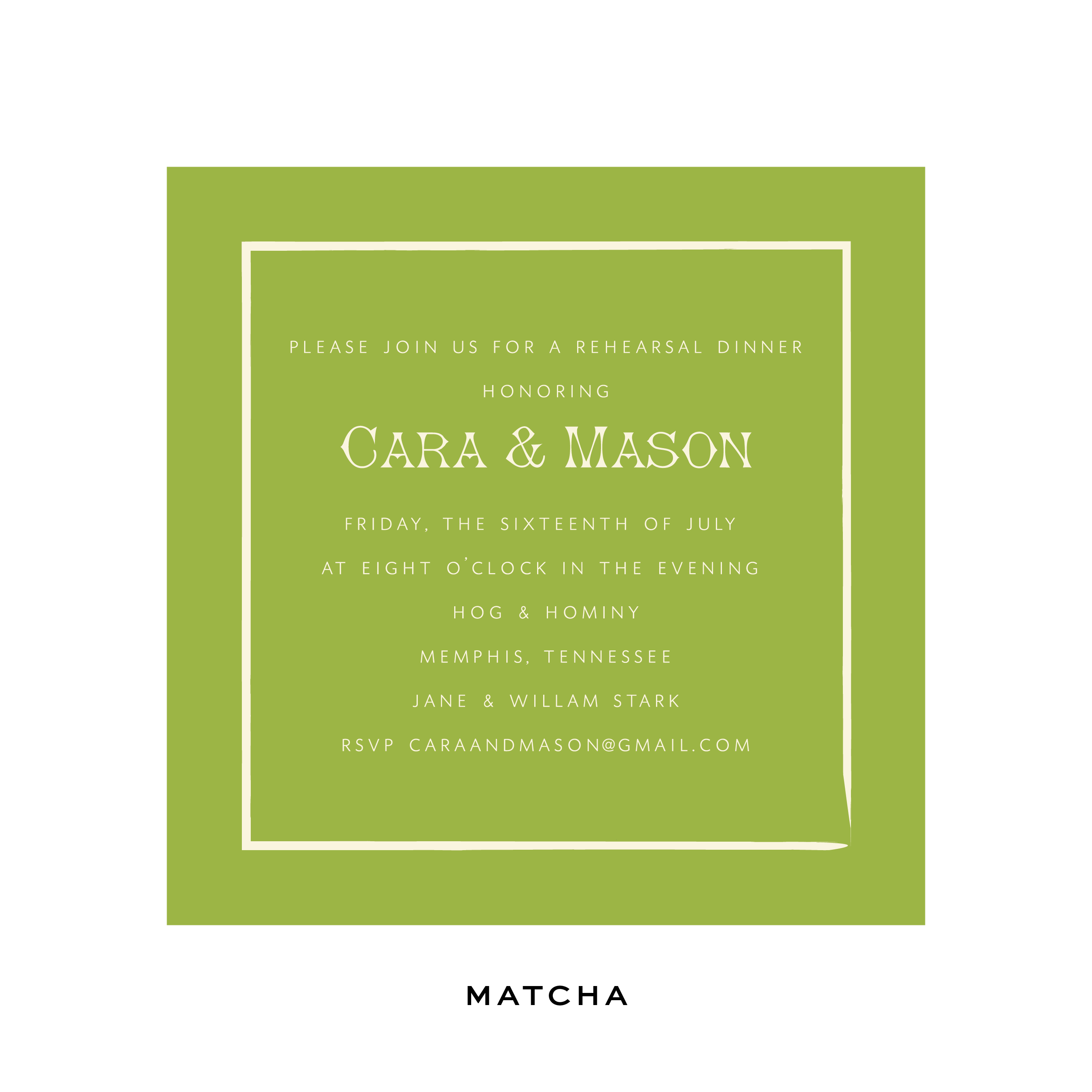 Cara Rehearsal Dinner Invitation
