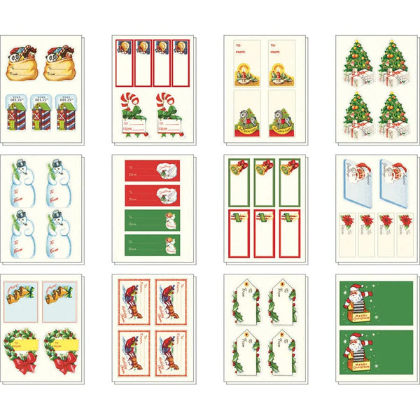 Vintage Christmas Stickers Tin