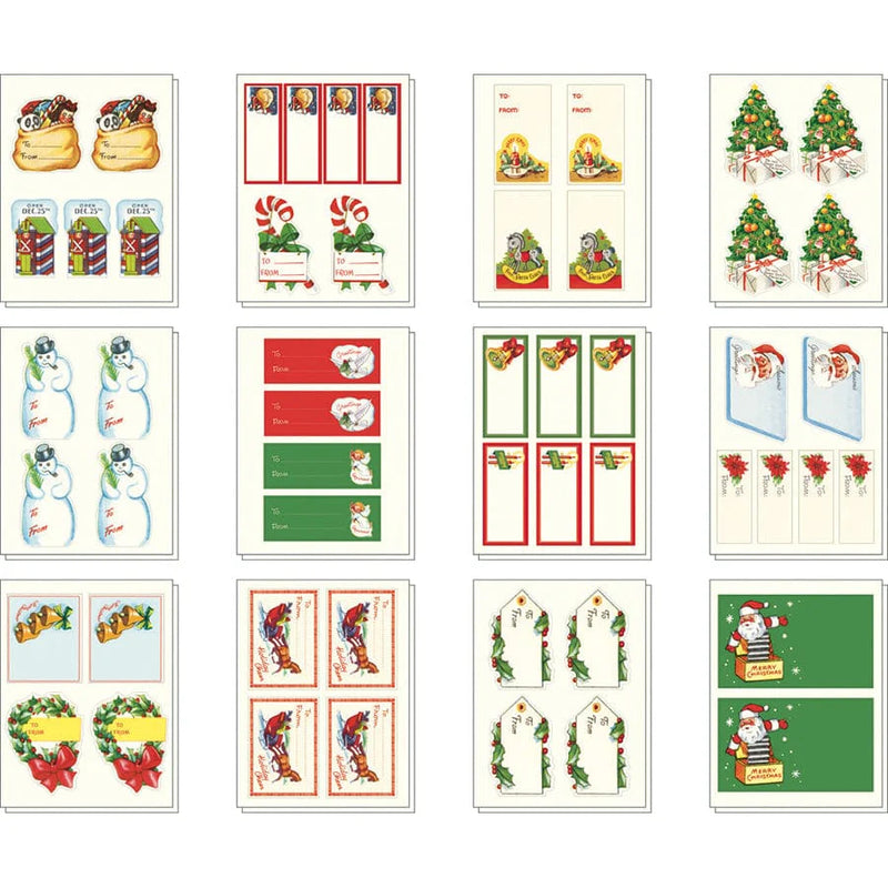 Vintage Christmas Stickers Tin