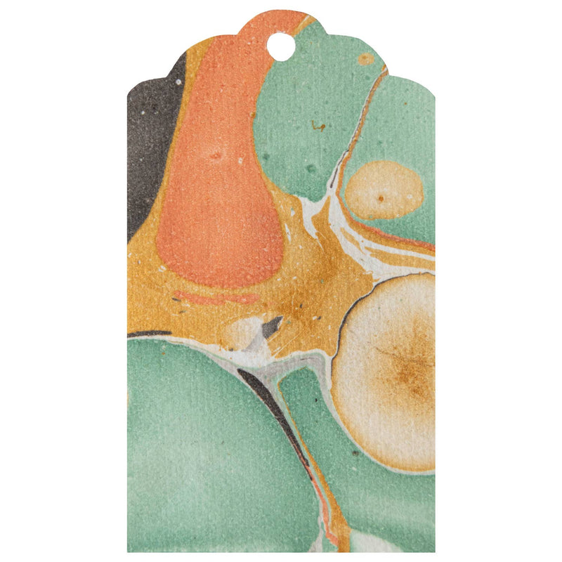 Seafoam & Gold Stone Marbled Tags