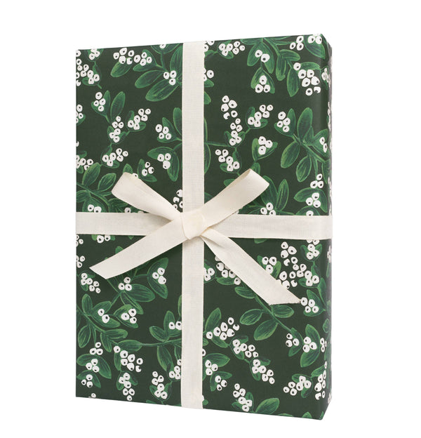 Roll of 3 Evergreen Mistletoe Wrapping Sheets