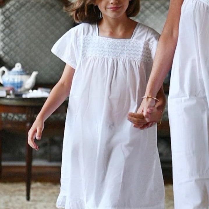 Amelia Angel Sleeve Smocked Nightgown