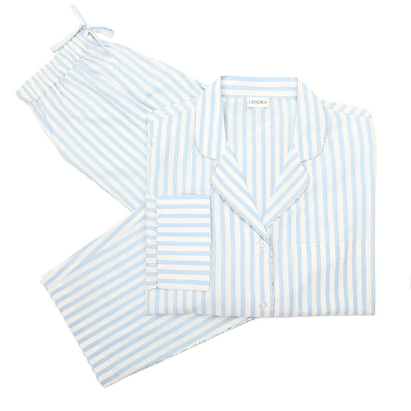 Blue Striped Classic Cotton Pajamas