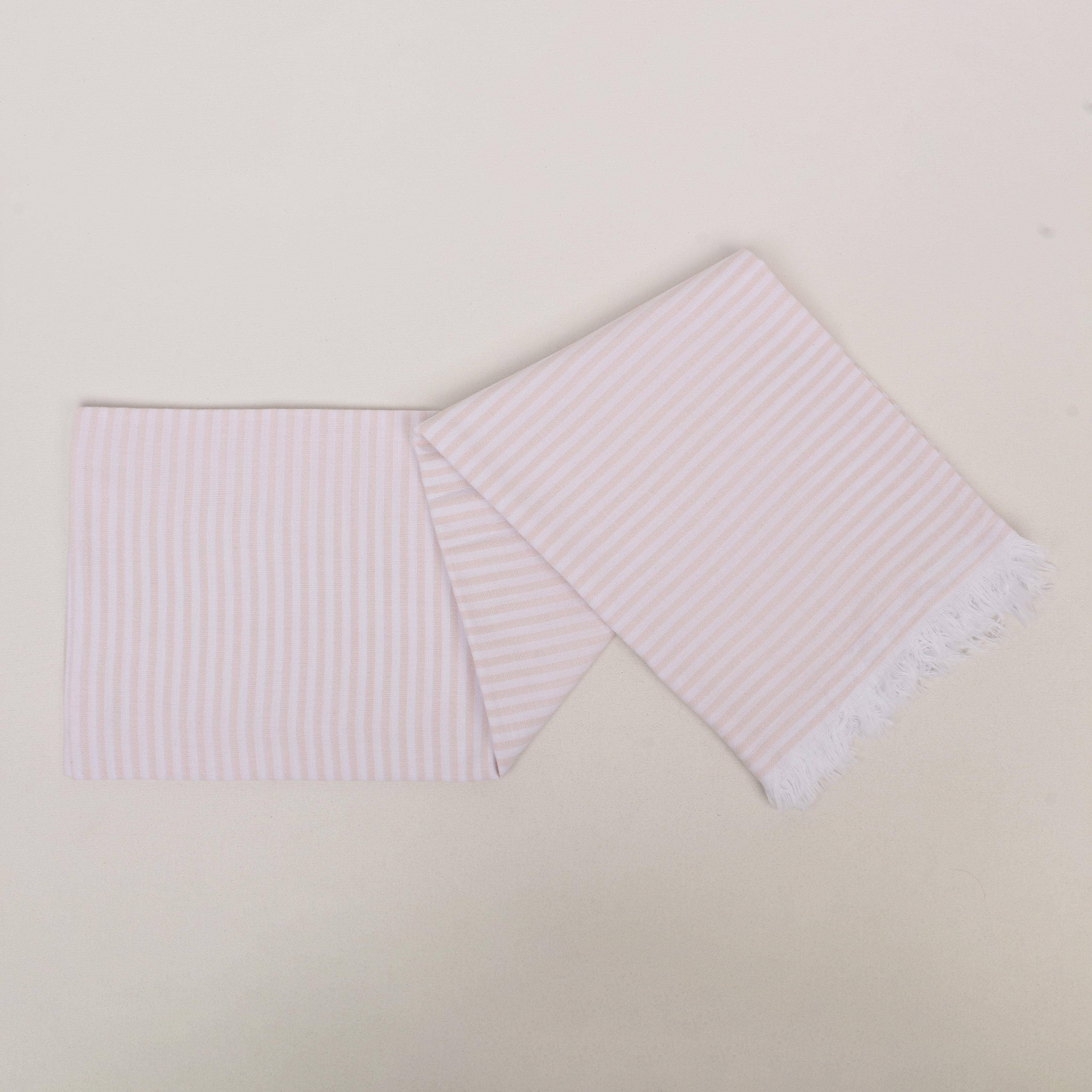 Striped Colorful Turkish Cotton Peshtemal Towel: Dark Navy Blue / Beach Towel