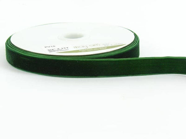 3/4" Green Velvet Ribbon