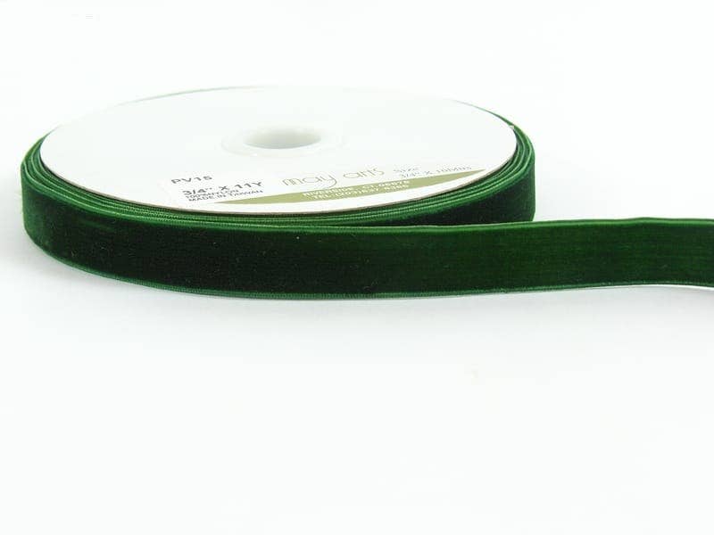 3/4" Green Velvet Ribbon