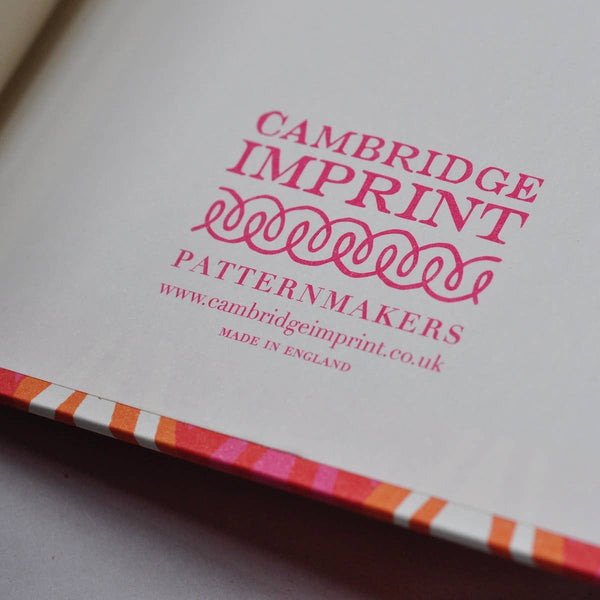Hardback Notebook Threadwork Bright Pink and Orange