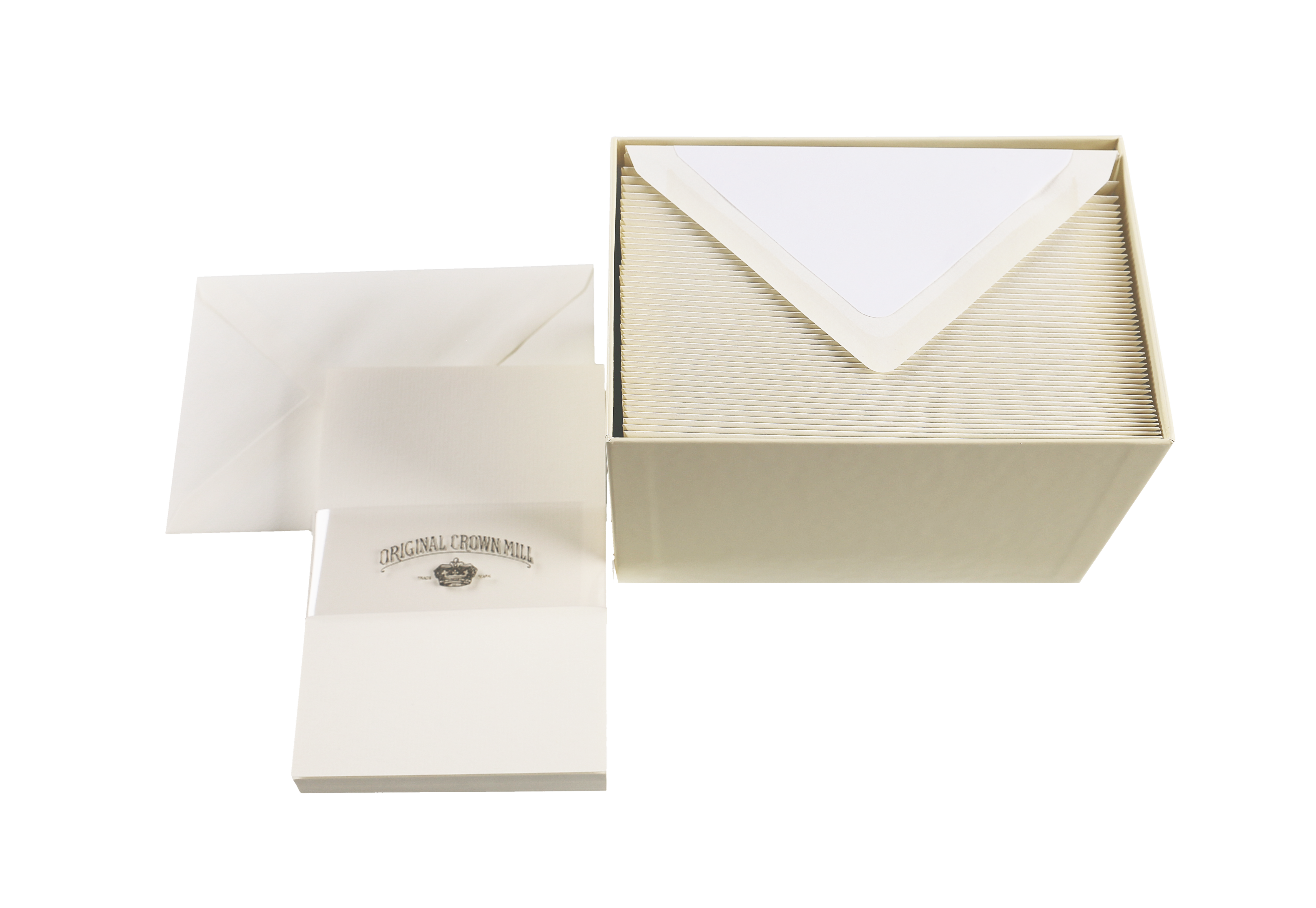 Original Crown Mill Classic Laid Note Card Presentation Box: Cream / 4x6"