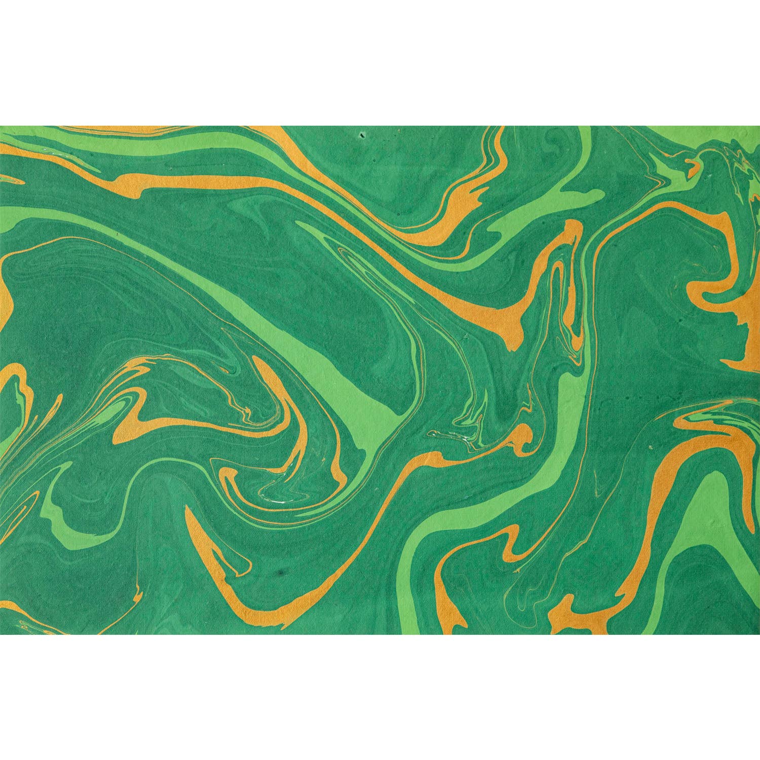 Green & Gold Vein Marbled Paper Placemats
