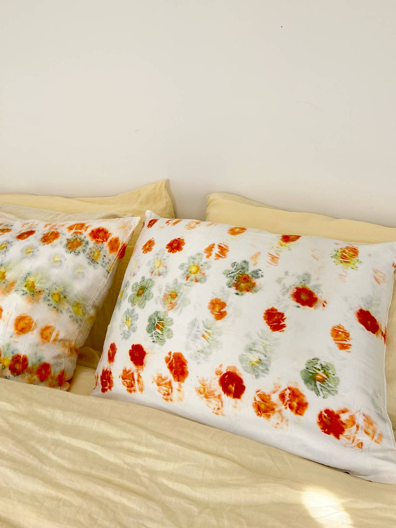 Flower-Dyed 100% Silk Pillowcase