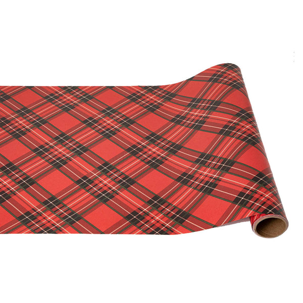 Red Plaid Paper Table Runner