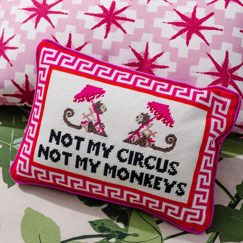 Not My Circus Needlepoint Pillow