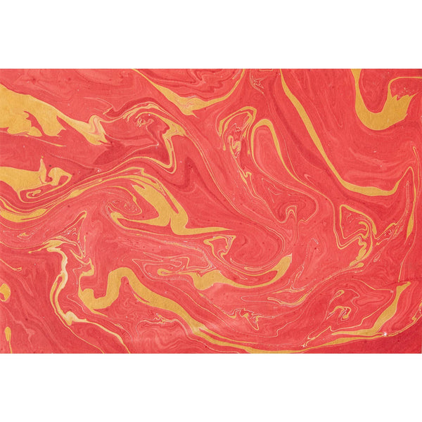 Red & Gold Vein Marbled Paper Placemats