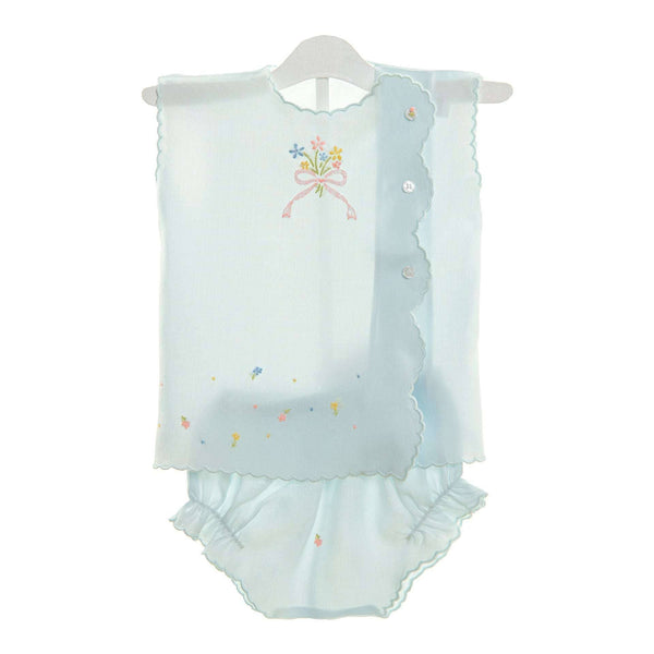Bouquet Embroidered Diaper Set