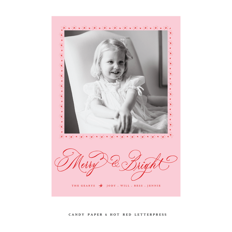 Ellington Letterpress Colored Paper Holiday Card
