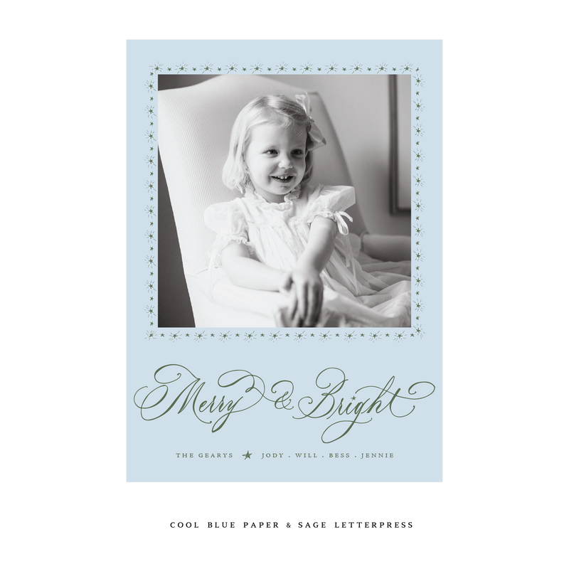 Ellington Letterpress Colored Paper Holiday Card