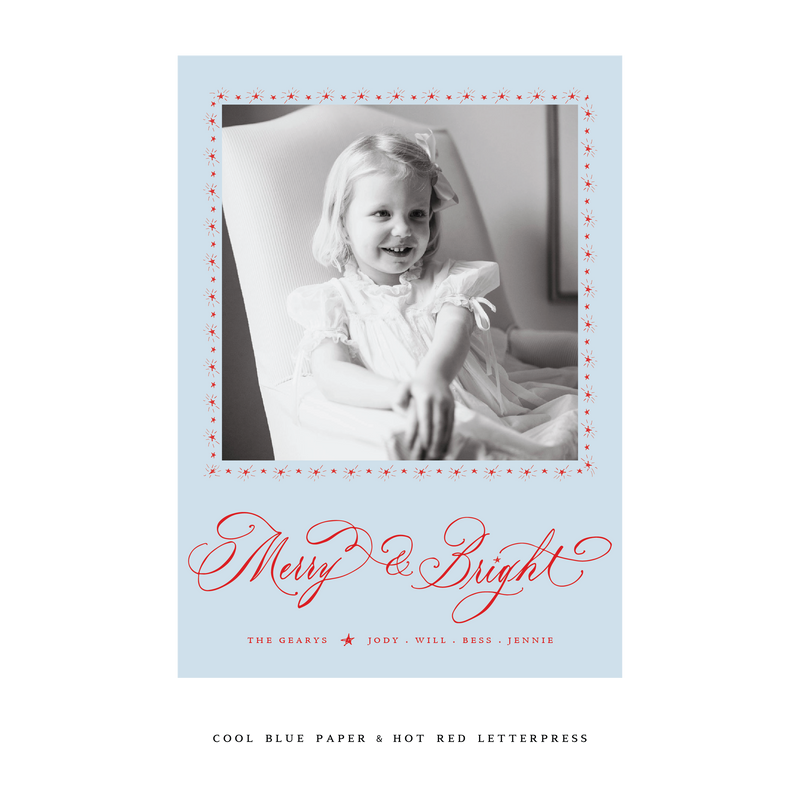 Ellington Letterpress Colored Paper Holiday Card