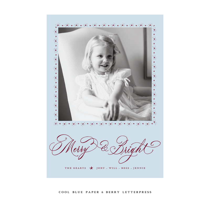 Ellington Letterpress Colored Paper Holiday Card