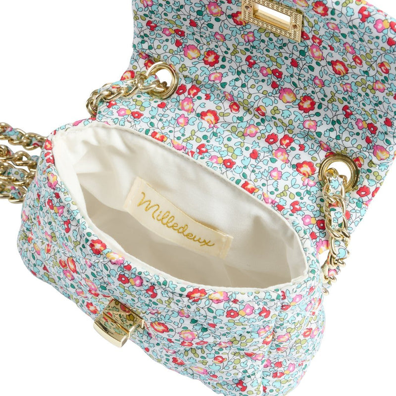 Girls Quilted Flap Mini Bag in Liberty Eloise