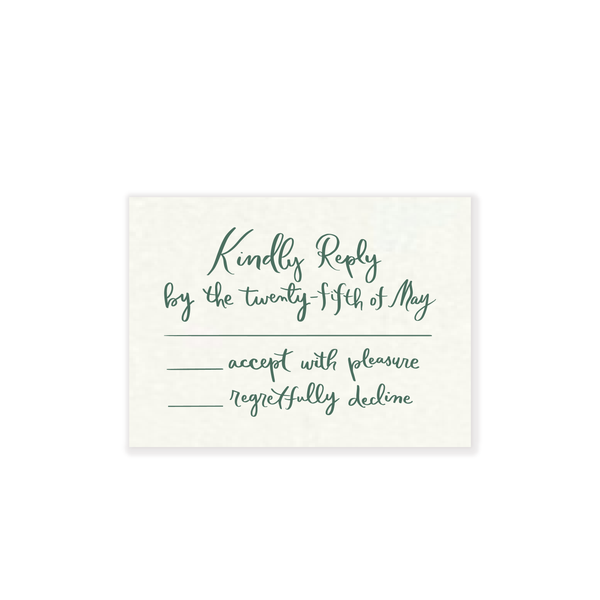 Emma Letterpress Wedding Reply Set