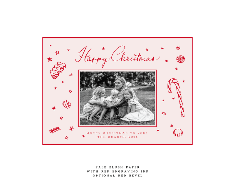 Evie 1-Color Engraved Medium Holiday Card