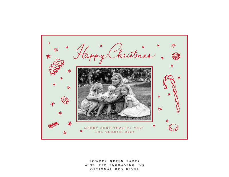 Evie 1-Color Engraved Medium Holiday Card